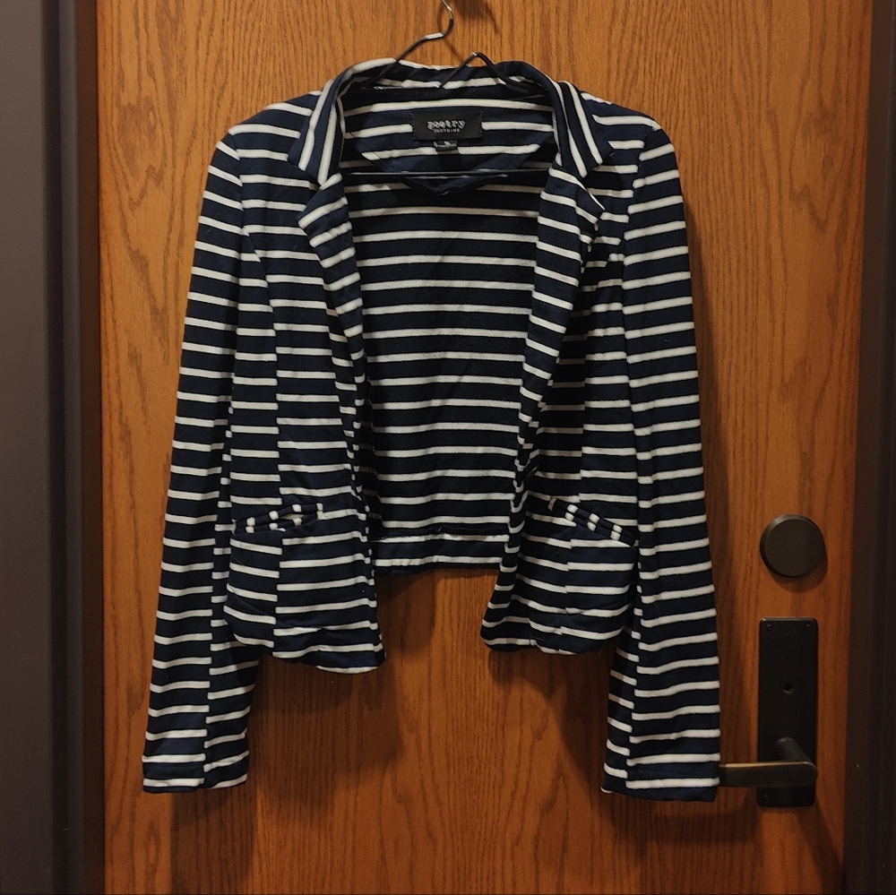 Navy Striped Women's Blazer